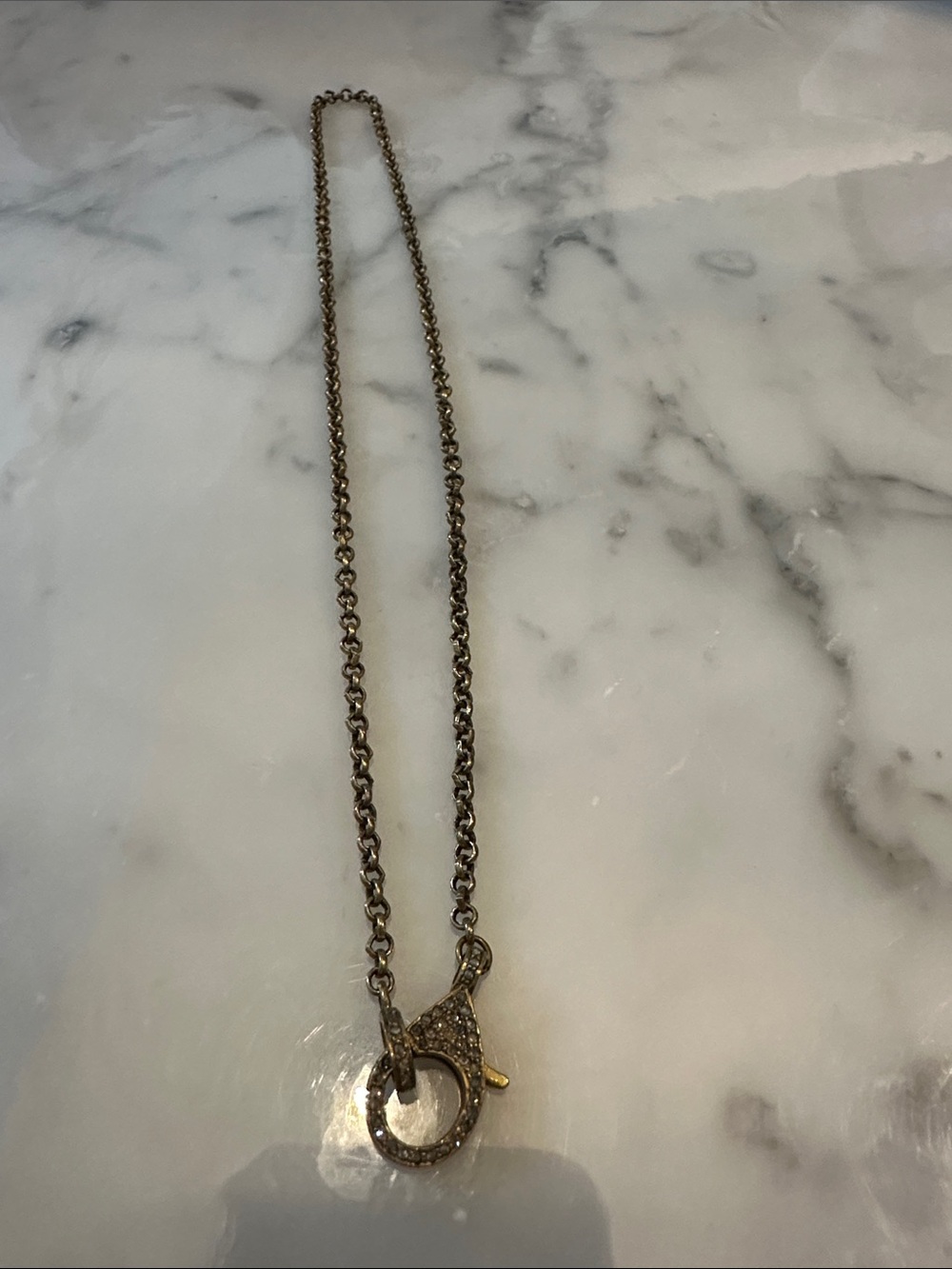 Vintage Gold Pavé Toggle Necklace